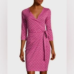 DVF Julian Flora Wrap Dress, Sz 6 NWT
